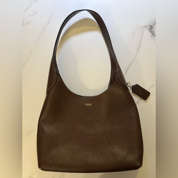 COACH Brooklyn 28 Medium Leather Shoulder Bag Maple - Picture 3 of 9